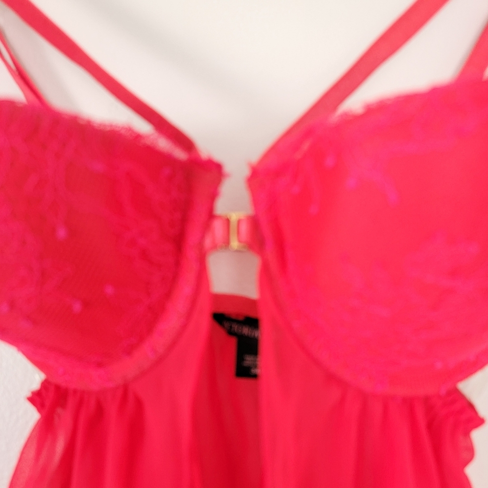 Victoria's Secret Pink Lace Babydoll Chiffon Fairycore Fly Away Bra Top Lingerie - Picture 4 of 12
